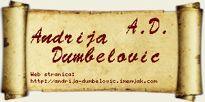 Andrija Dumbelović vizit kartica